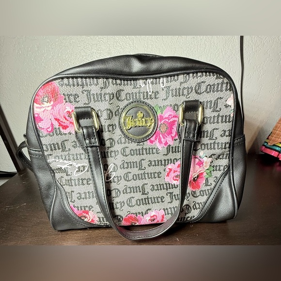 Juicy Couture petal status floral IF THE CROWN FITS satchel purse - Picture 1 of 6
